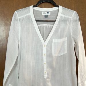 Sale 🎈3/$20 Old Navy White Cotton Long Sleeve Tunic size SP